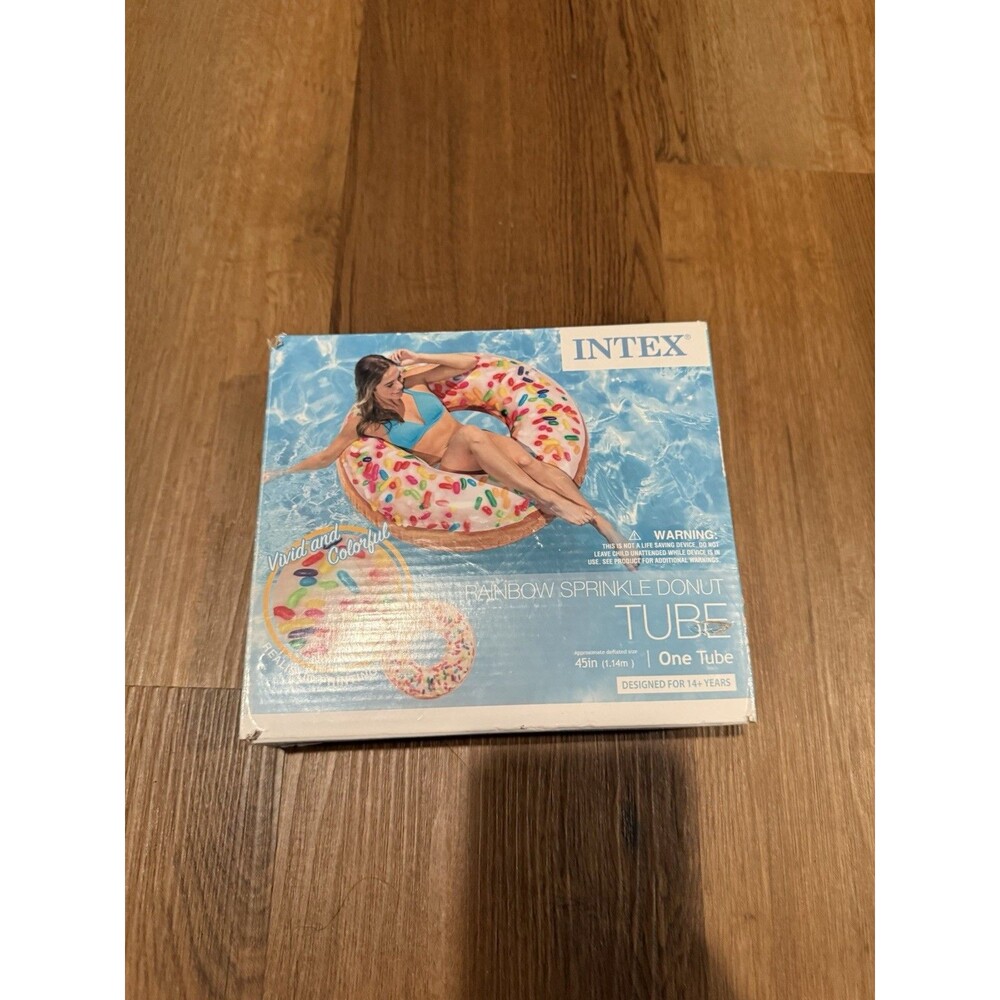 Intex Rainbow Sprinkle Donut Inflatable Tube 45" Diameter Vivid & Colorful